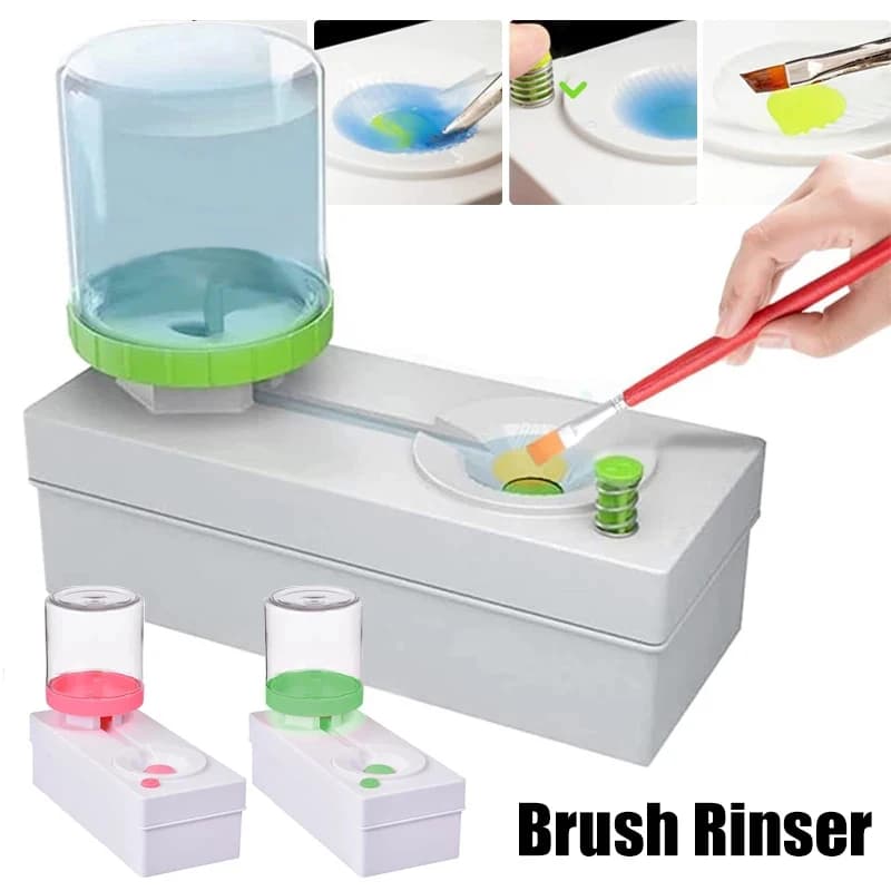 Pulitore per Pennelli Multifunzionale con Porta Pennelli, Lavapennelli Impermeabile per Kit Artistici Scolastici