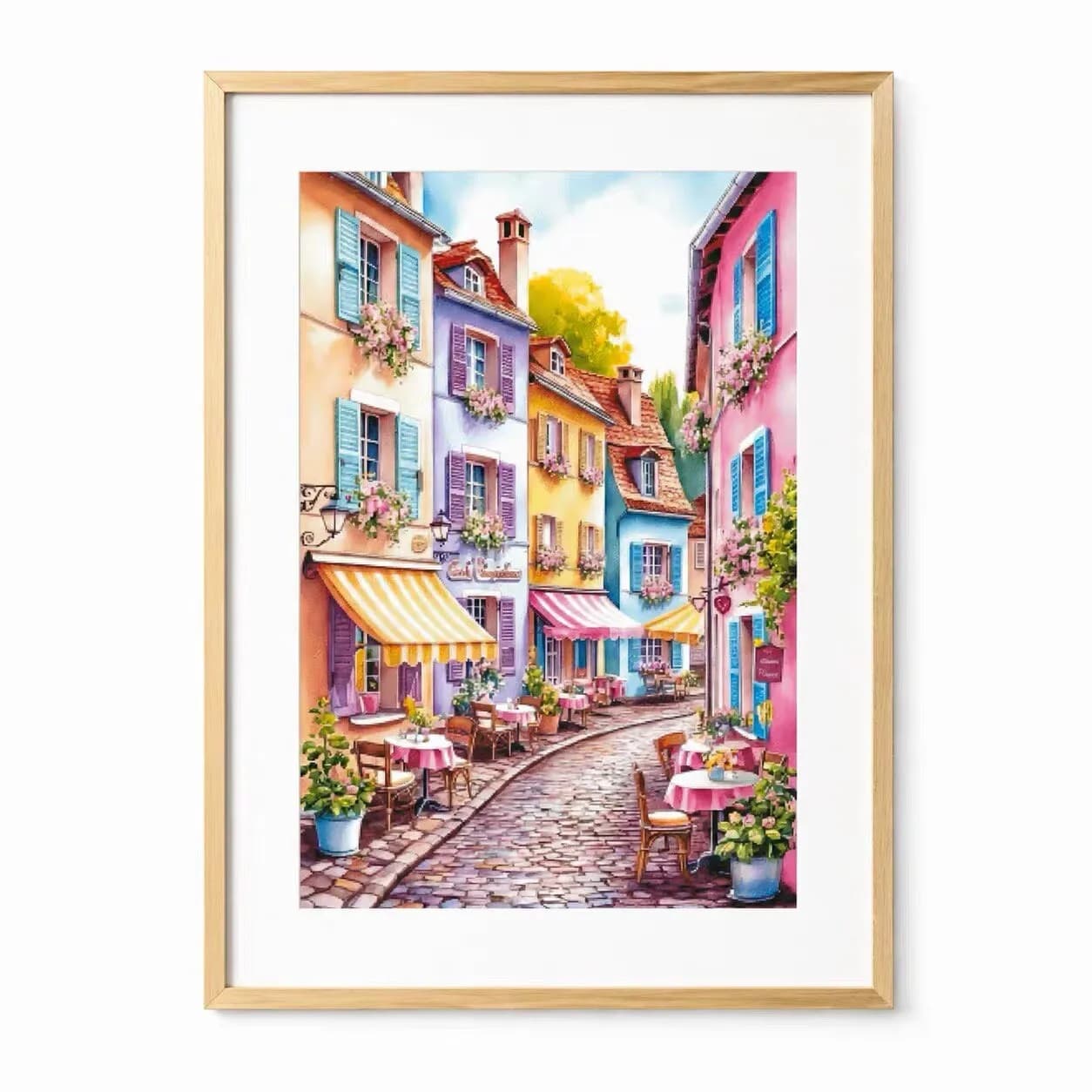 ZZ8739- Flower Street Alley 14CT 16CT 18CT Stamped Cross Stitch DIY Set Pattern Kit Needlework Embroidery 192 colors