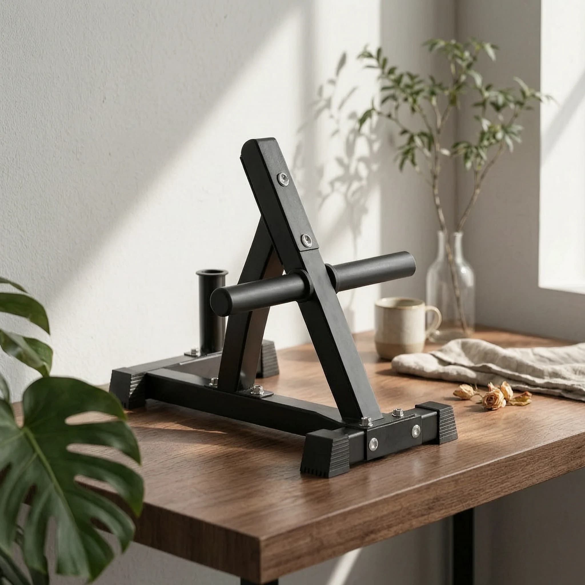 Barbell Plate Rack Freestanding Weight Plate Rack with Barbell Holders Compact Stable for Home Gym Owners, Fitness Studio