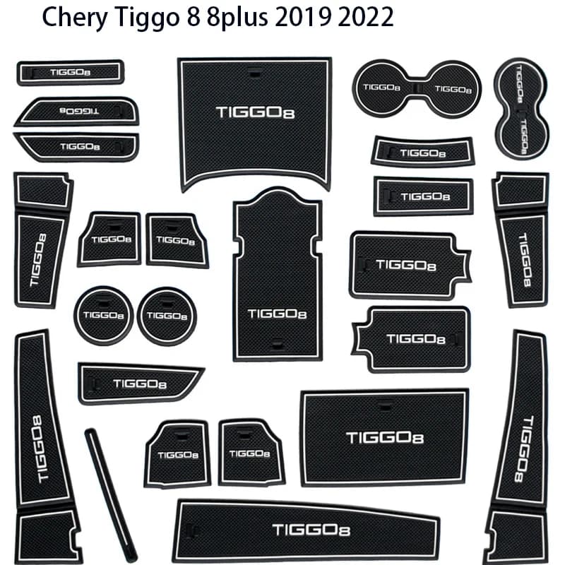 Car Door Groove Mat Cup Mat for Chery Tiggo 8 8plus 2019 2022 Center Console Storage Box Mats Auto Gate Slot Cup Holder Pad
