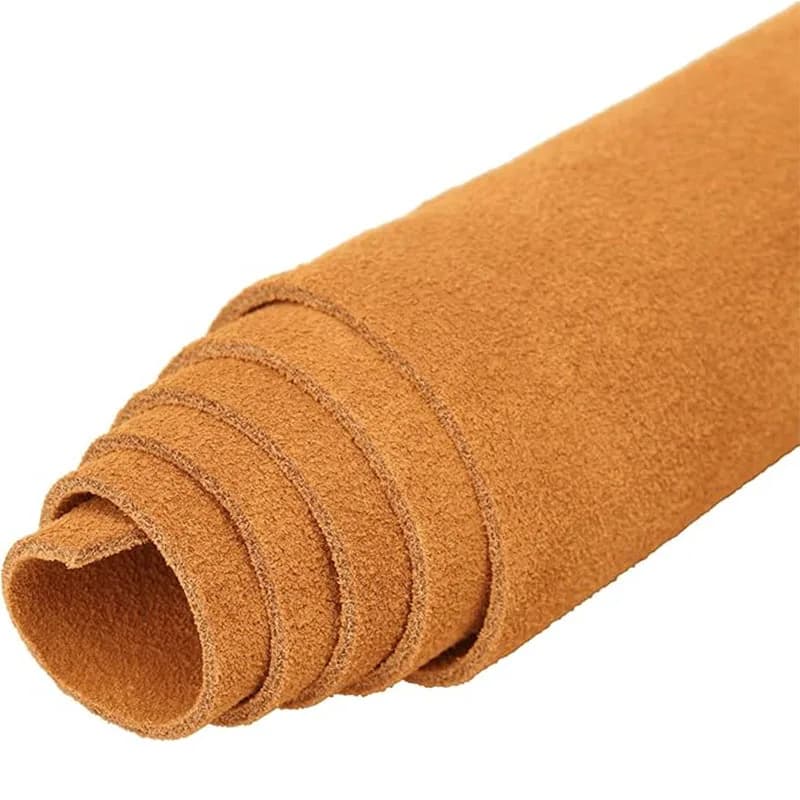 Pelle crosta di vacchetta scamosciata marrone chiaro, morbida pelle bovina nubuck marrone chiaro da 1,5 mm per stivali da neve, riparazione abbigliamento, pelle scamosciata double face