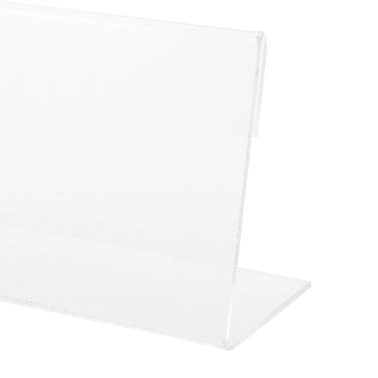 Supporto per etichette di prezzo in acrilico da 20 pezzi, supporto per display a forma di L trasparente per cartellini dei prezzi, menu, annunci in negozio, ufficio, eventi