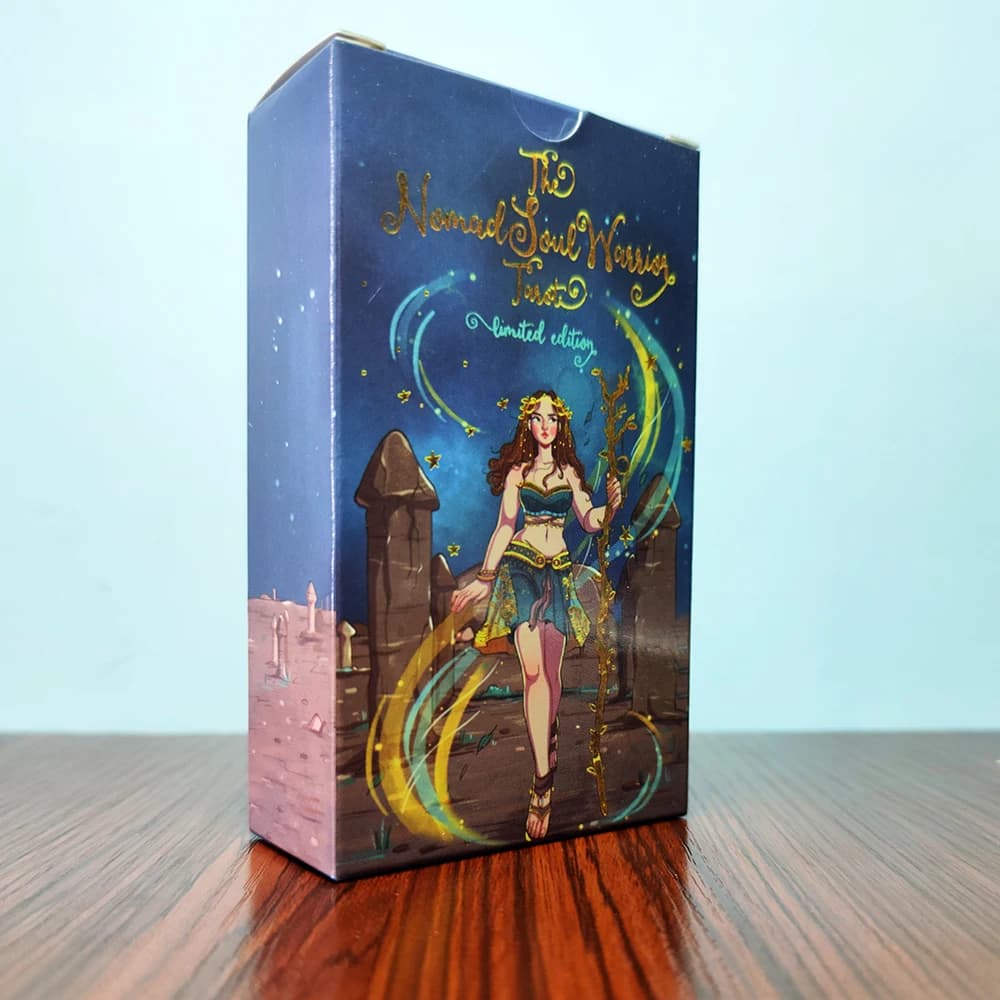NUOVO! 12x7 cm Bellissimo The Nomad Soul Warrior Divinazione Tarocchi 78 Carte Mazzo di Gioco per Principianti ed Esperti