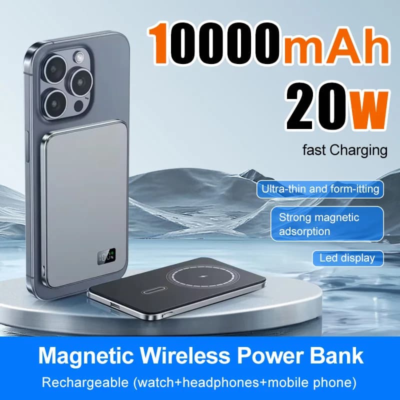 Free Shipping 3 in 1 Cross-border Magnetic Wireless Power Bank Super Slim Mobile Power To Charge Earphones And Smart Watches