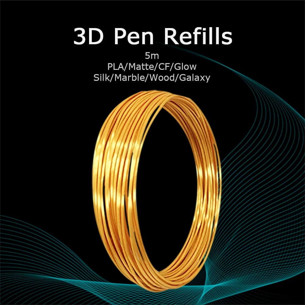 Filament Pen 3D 5M Pla Plastic 1,75 mm silk double carbon fiber opaque marble wood glitter white black red green blue