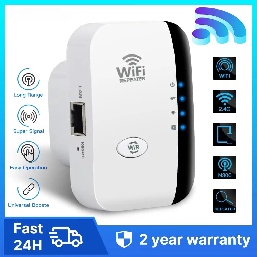 Ripetitore WiFi Wireless 300Mbps, Estensore WiFi Remoto, Amplificatore WiFi 802.11N, Booster WiFi, Ripetitore Wi-Fi
