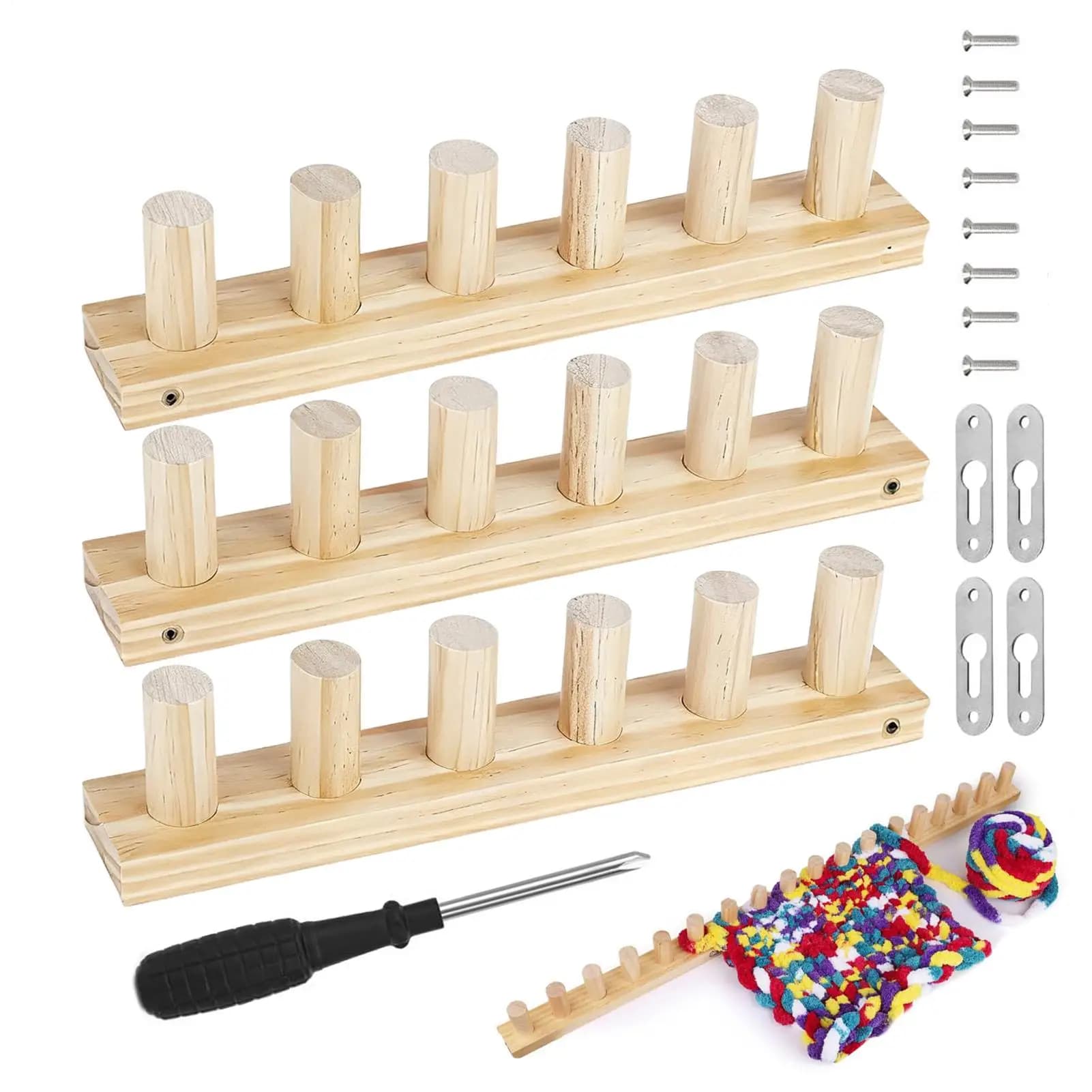 Chunky Blanket Loom Kit DIY Craft Thick Yarn Weaving Tool Handmade Yarn Knitting Machine for Beginners Adults Kids