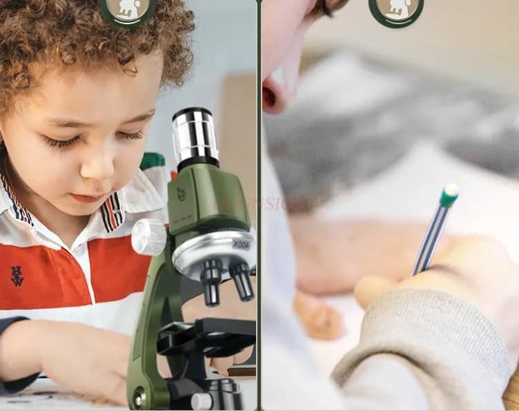 Microscopio per studenti delle scuole medie Giocattolo speciale puzzle scientifico per bambini Set sperimentale di ottica biologica della scuola primaria