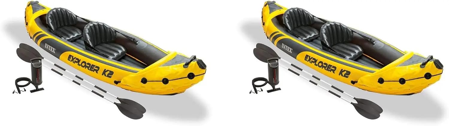 Set Kayak Explorer K2 68307EP: Pagaie Deluxe da 86 pollici e Pompa ad Alta Efficienza – Arredamento da Esterno Regolabile