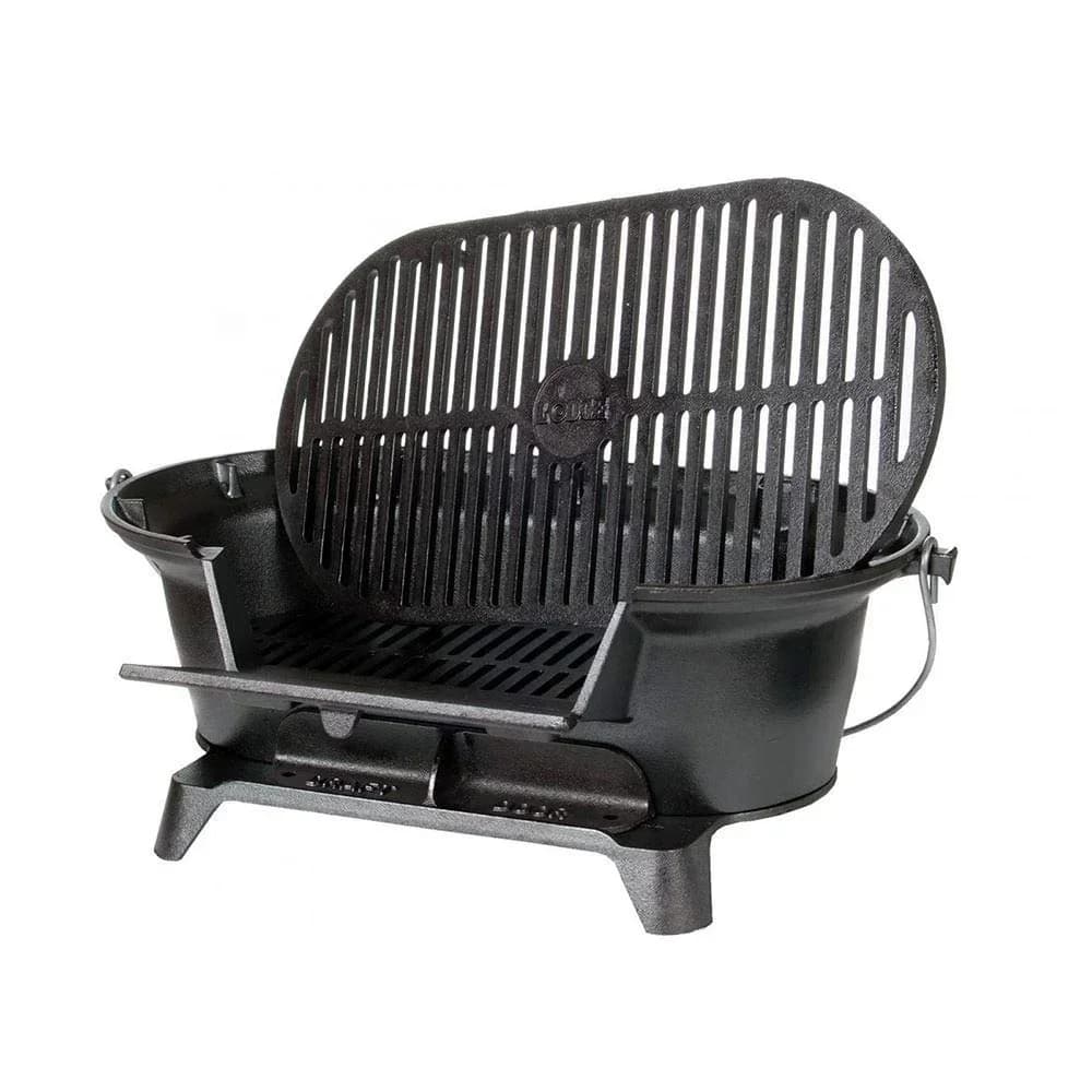 2024 Hot Selling Pre Seasoned Non Stick Cast Iron BBQ Grill for Camping Portable Durable Charcoal Grill Modern Style