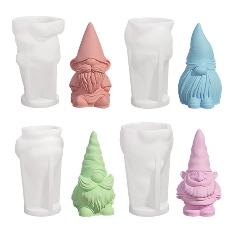 New 3D Faceless Silicone Moulds Santa Claus Scented Candle Gesso Soap Crafts Resin Mould Home Decorations 2024 Christmas Gift