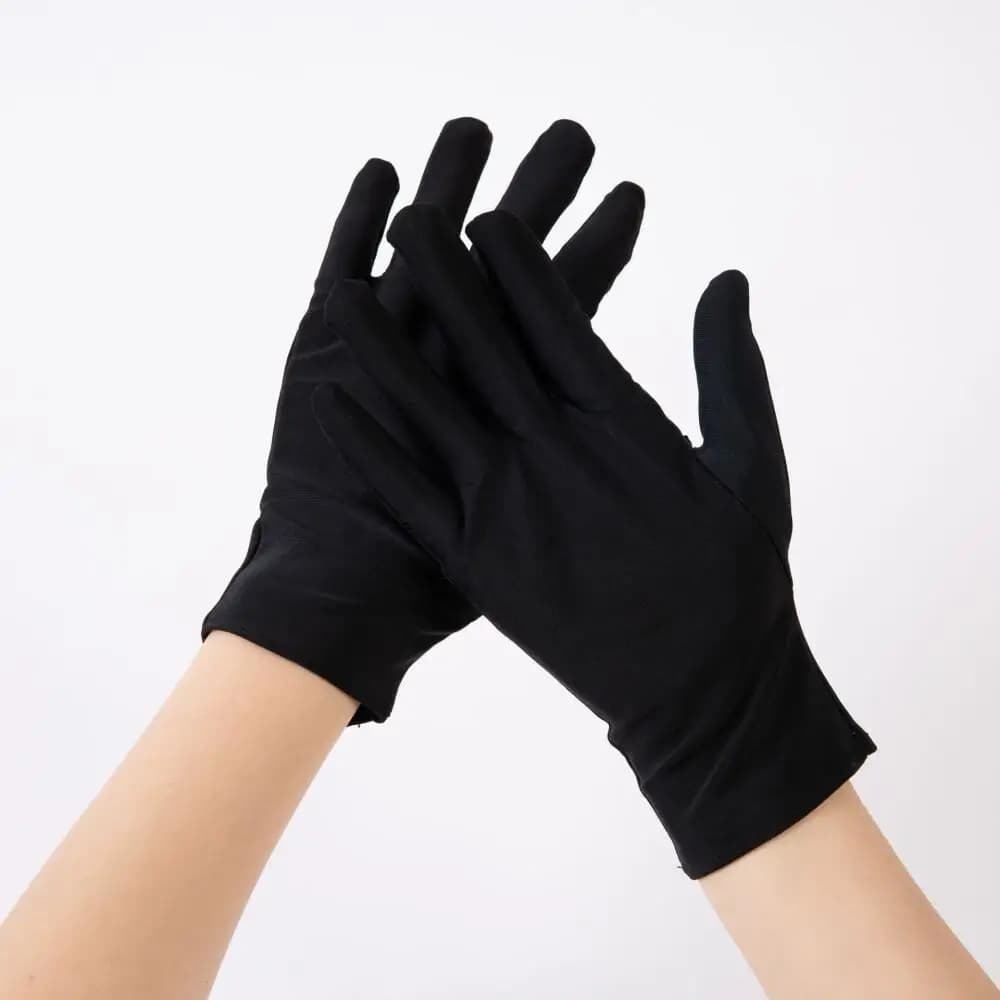 Men's Black Liner Gloves Thin Stretch Dress Gloves Silk-like Inner Layer for Motorcycle Skiing Walking Driving