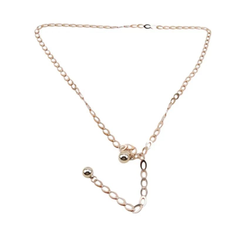 Nuove Cinture a Catena in Metallo per Abiti, Cinture Dorate a Vita Alta da Donna, Cinture alla Moda Versatili per Feste