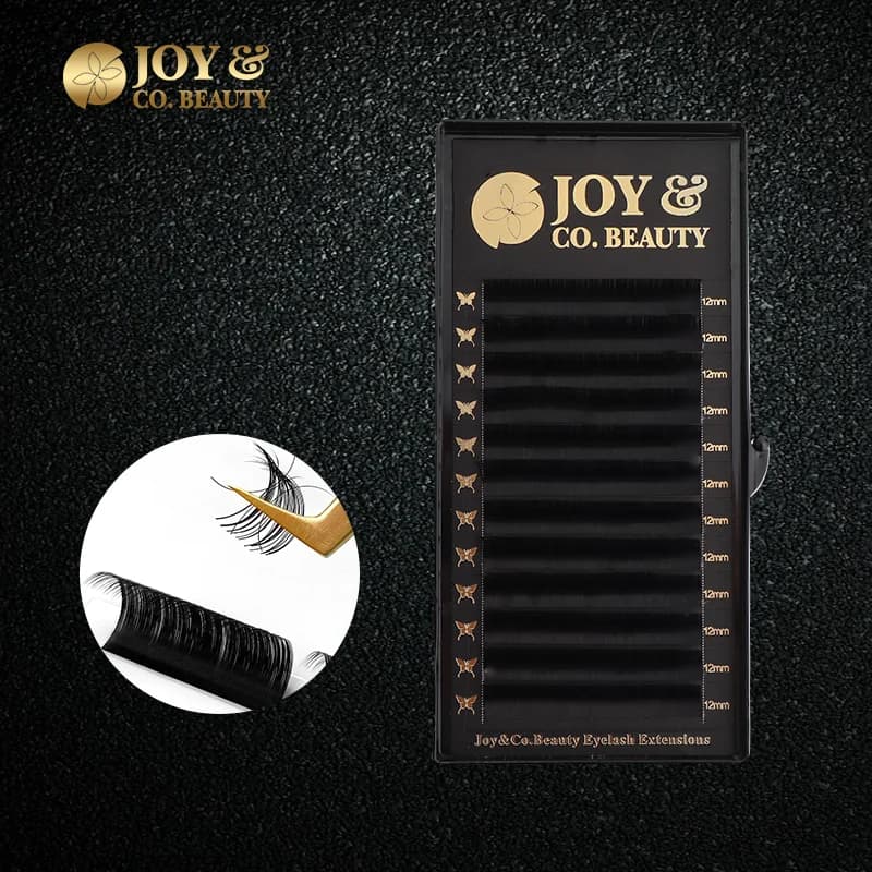 JoyCo Extension Korean Eyelash Pbt Individual Silk Eyelash 0.03-0.15 Premium Black Opaque Cosplay Volume Cheats Classic Eyelashes