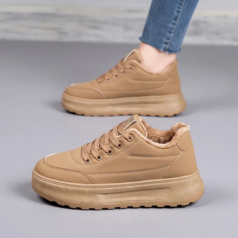 Scarpe invernali in cotone caldo da donna con suola spessa antiscivolo Scarpe da ginnastica casual in pelle interna in peluche con altezza crescente Zapatos De Mujer