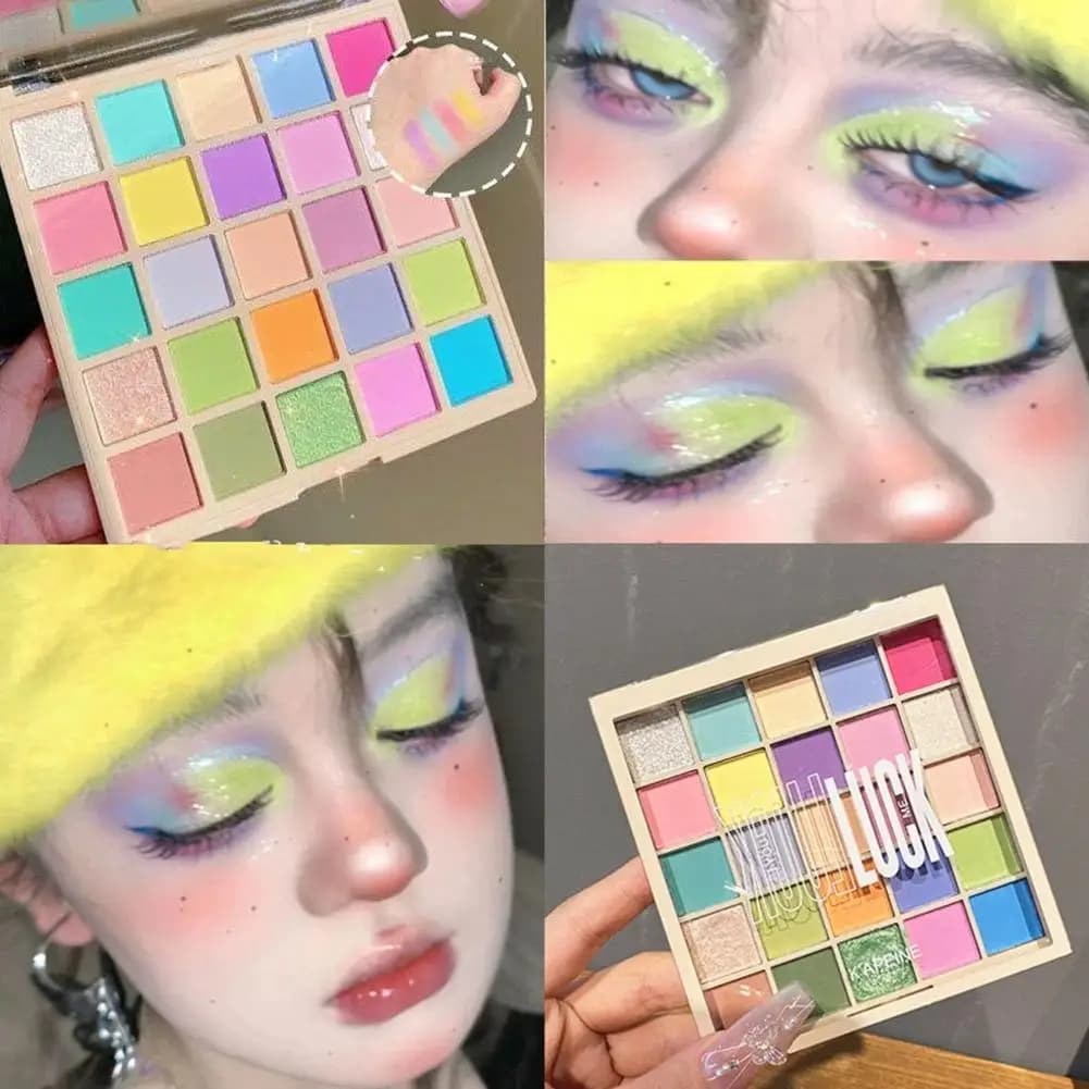 25 Palette di ombretti dai colori natalizi Piastra per ombretti dai colori ricchi Glitter Ombretto perlescente Palette di ombretti definitive