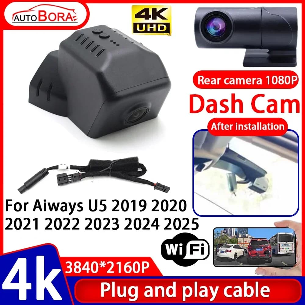 ZhuCamX Videoregistratore Visio 4K UHD Plug and Play DVR per auto Dash Cam per Aiways U5 2019 2020 2021 2022 2023 2024 2025