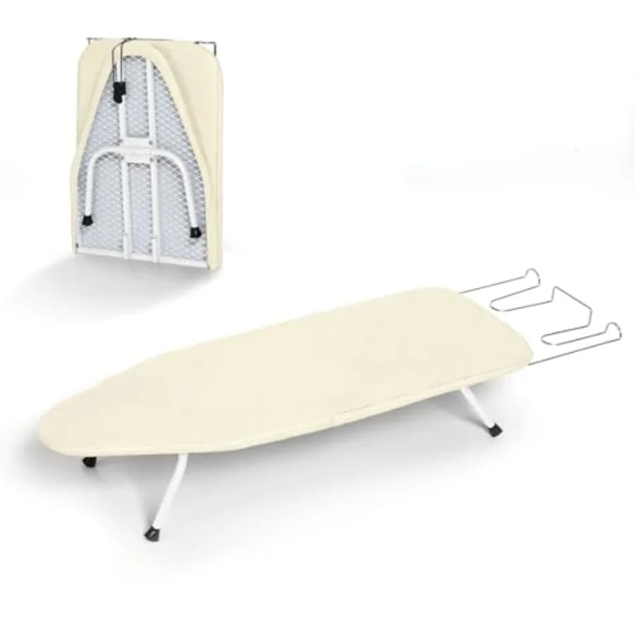 Metal Small Ironing Board Tabletop 31x12 Countertop Mini Iron Board Foldable with Cotton Cover and Pad Portable and Compact for