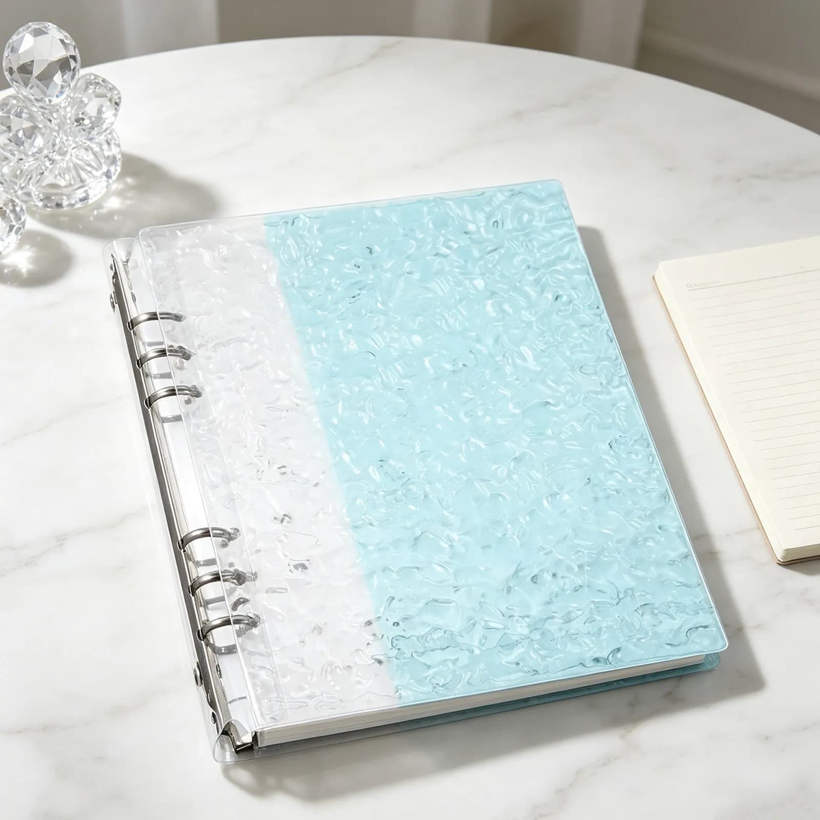 A5 Loose Leaf Binder Cover 6 Hole Plastic Shell Reusable File Organizer Protective Cover Budget Planner Notebook Sleeve Document