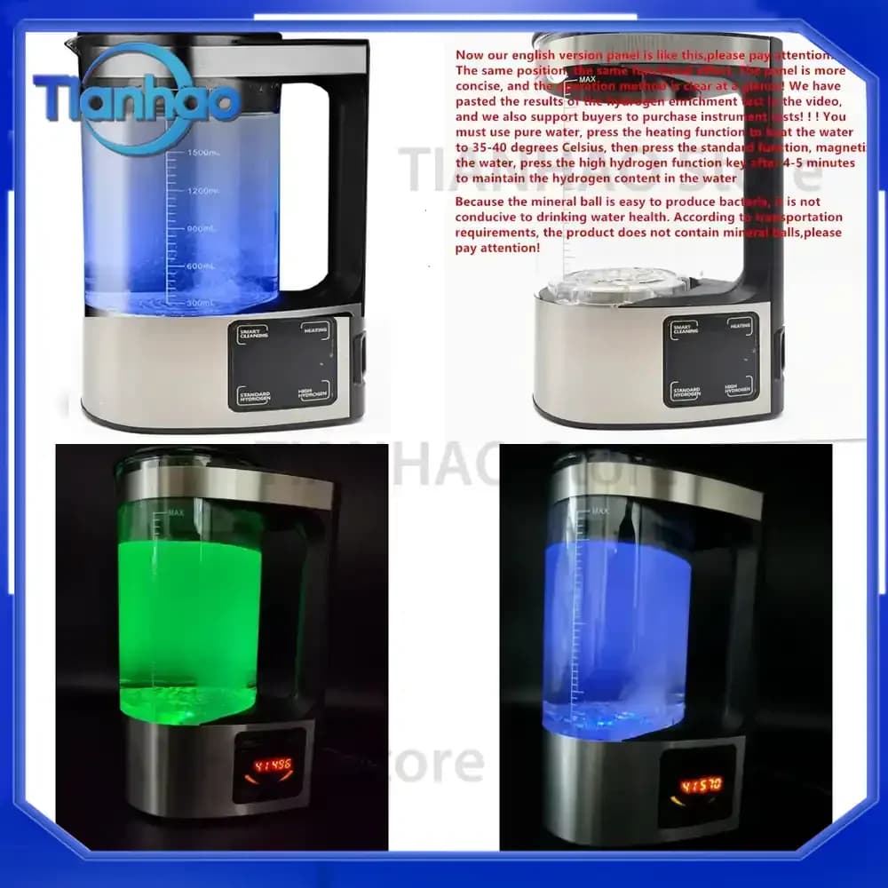 Electric Hydrogen Rich Water Ionizer Kettle 2L for 100-240V Filtered Drink Hydrogen Water Generator