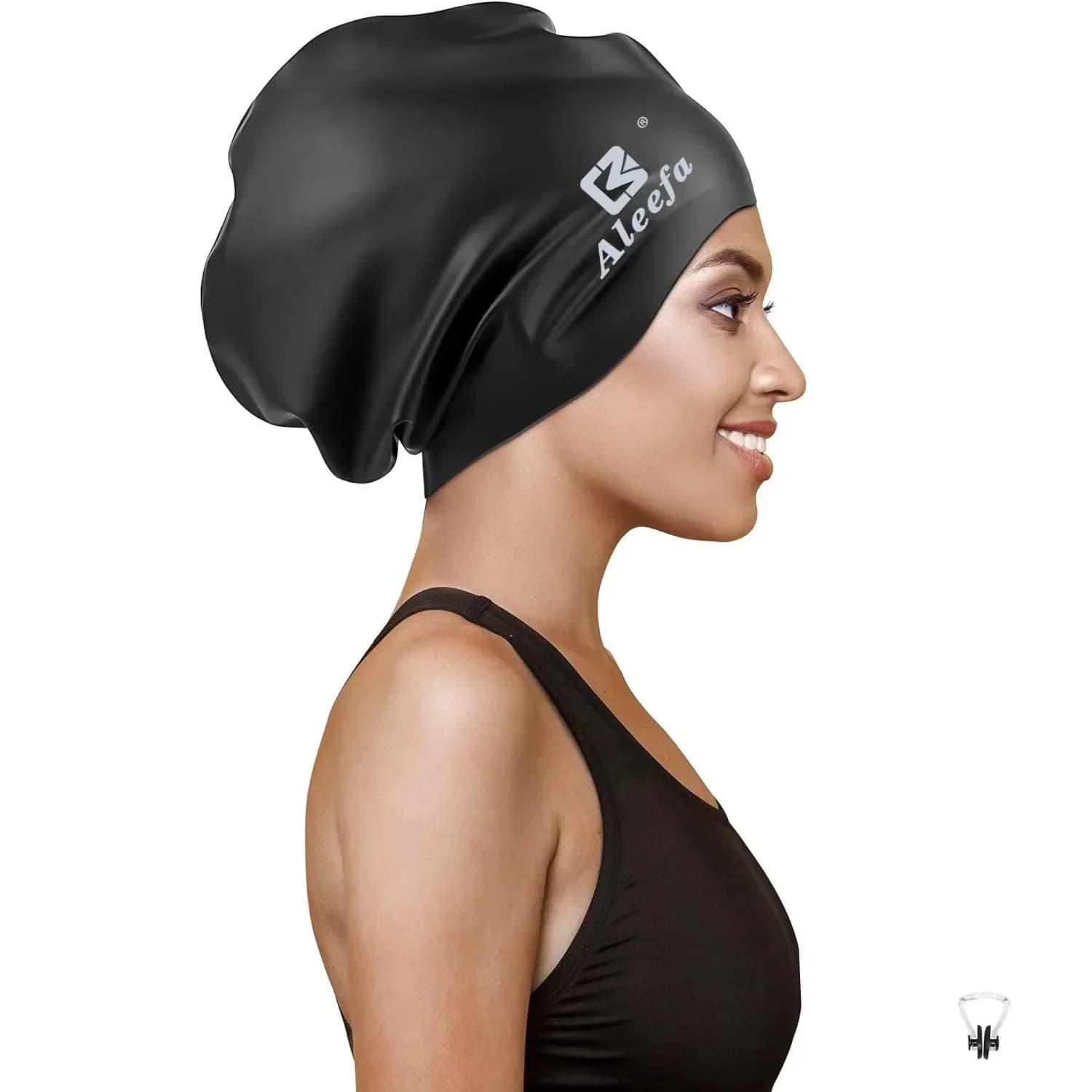Extra large swim cap for woman Long hair Dreadlocks, Silicone bath head, Fabrics, Curls and Afros, waterproof