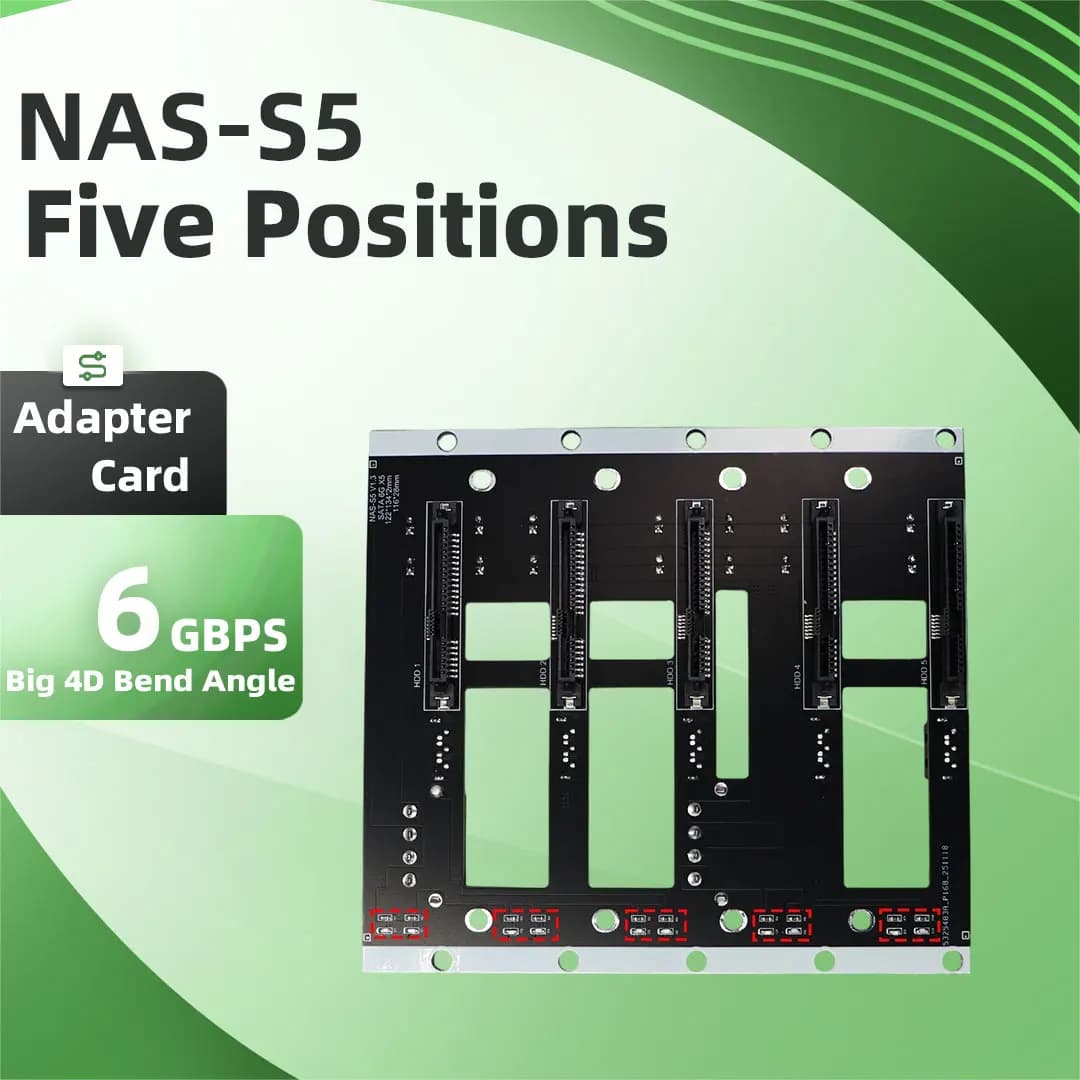 ADT-Link Big 4D Angolo di Alimentazione Five Bay SATA Disco Rigido Backplane NAS Telaio Scheda Adattatore 6G/bps Server di Archiviazione Backplane