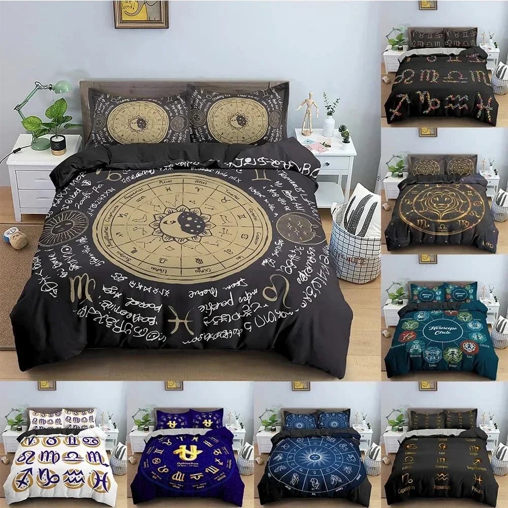 Psychedelic Duvet Cover Constellation Bedding Set For Bedroom Astrological Comforter Quilt Covers USEUAU Single Double