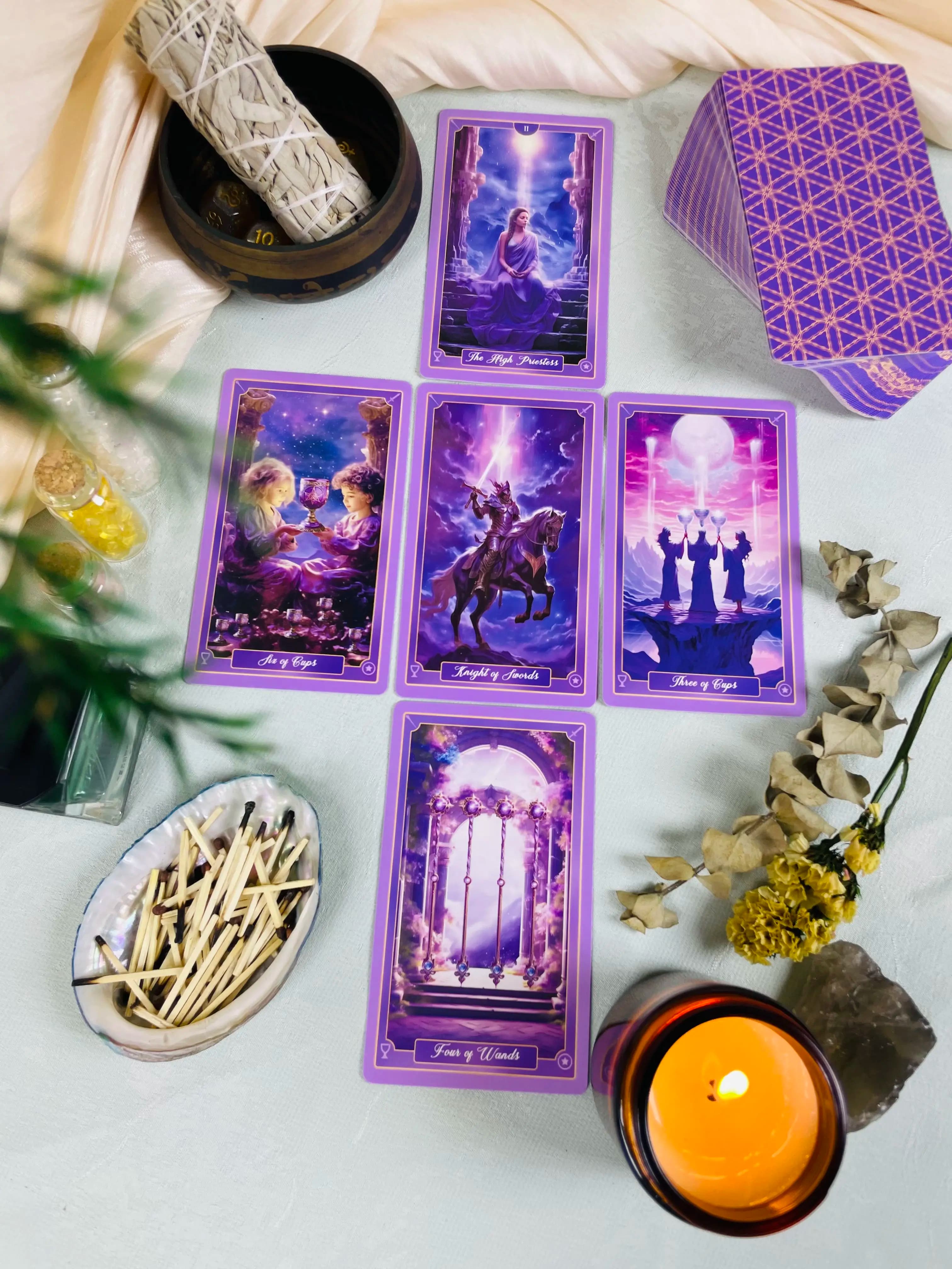Mazzo di tarocchi fantasy con parole chiave Mezzi su carte per principianti Imparare la divinazione Destino Fortune Telling Gioco da tavolo Oracle PDF