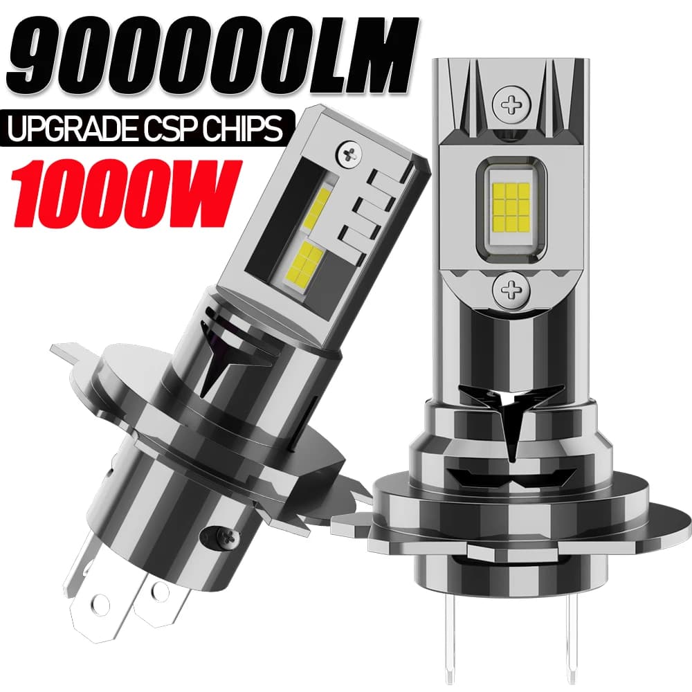 Super Luminoso H4 H7 LED CANBUS Fari Lampadina 9003 HB2 900000LM Aggiornamento CSP CHIP Automobile Diodo Lampada 6000K Fendinebbia per Auto