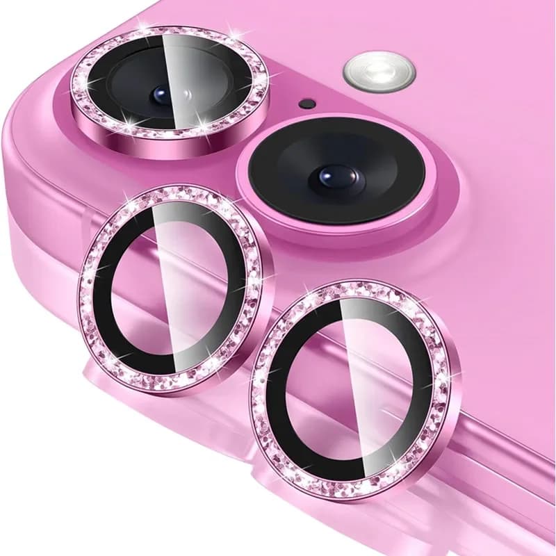 2-3 pezzi rosa glitter bling metallo protezione per obiettivo fotocamera in vetro per IPhone 16 15 14 13 Pro Max Plus 16Plus accessorio copertura completa