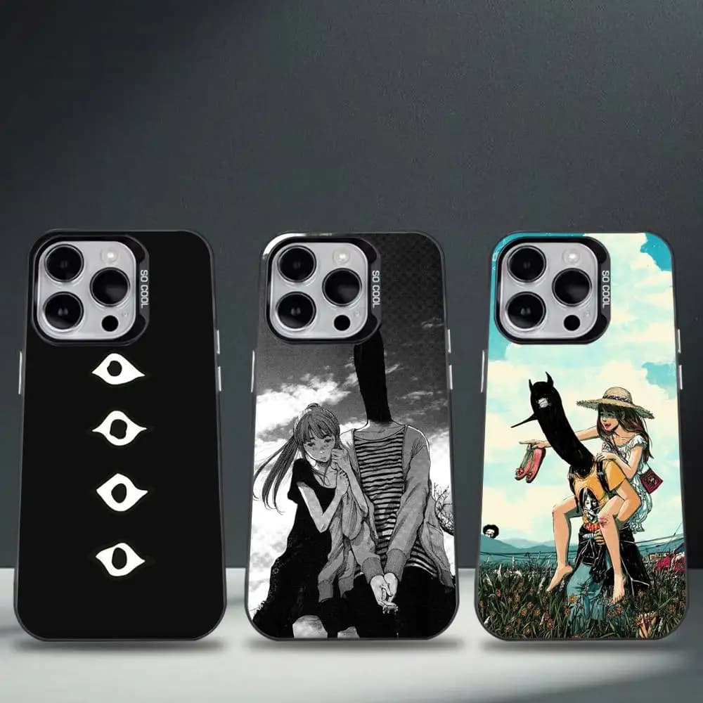 Goodnight Oyasumi Punpun Custodia per telefono per iPhone 16,15,14,13,12,11,8,7,Pro,Max,Plus,Mini,XS,SE Anticaduta Nero Opaco Duro