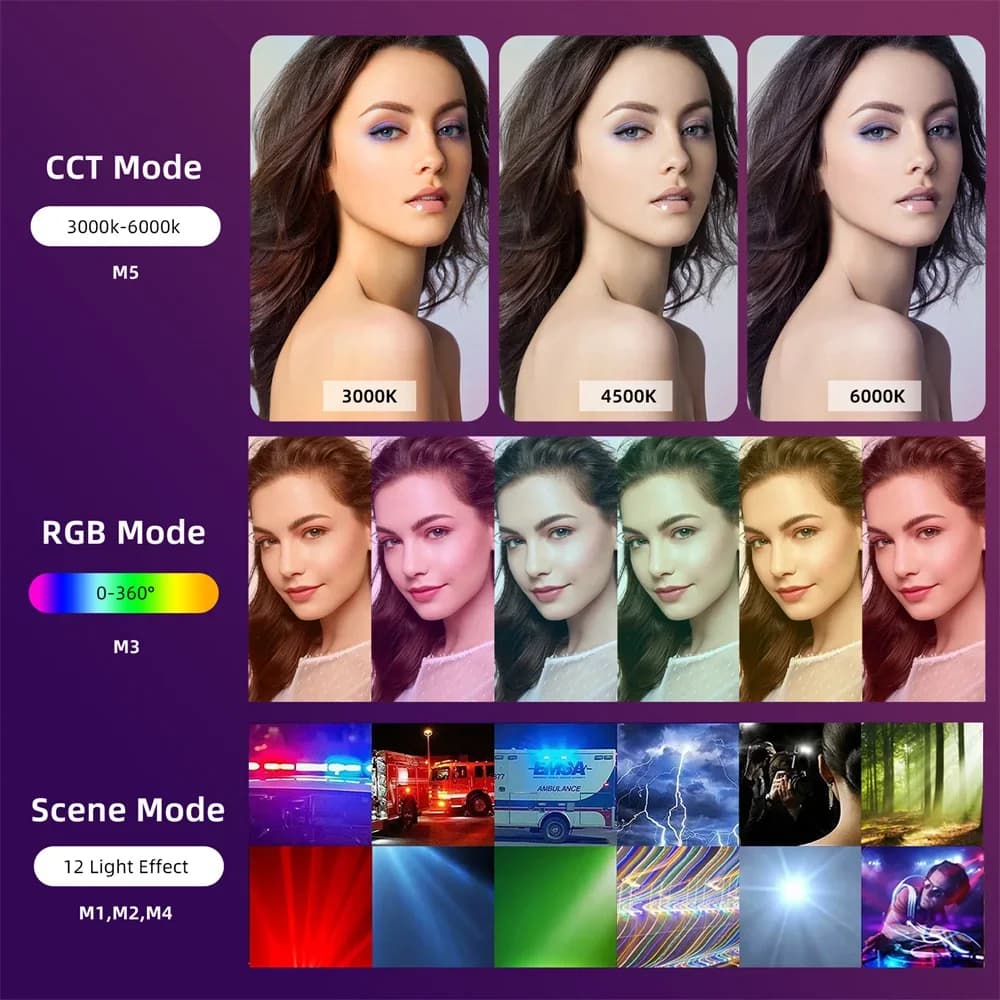 Luce video RGB Bacchetta per feste Lampada LED colorata Luce di riempimento Flash portatile Flash Speedlight Illuminazione fotografica con supporto per treppiede