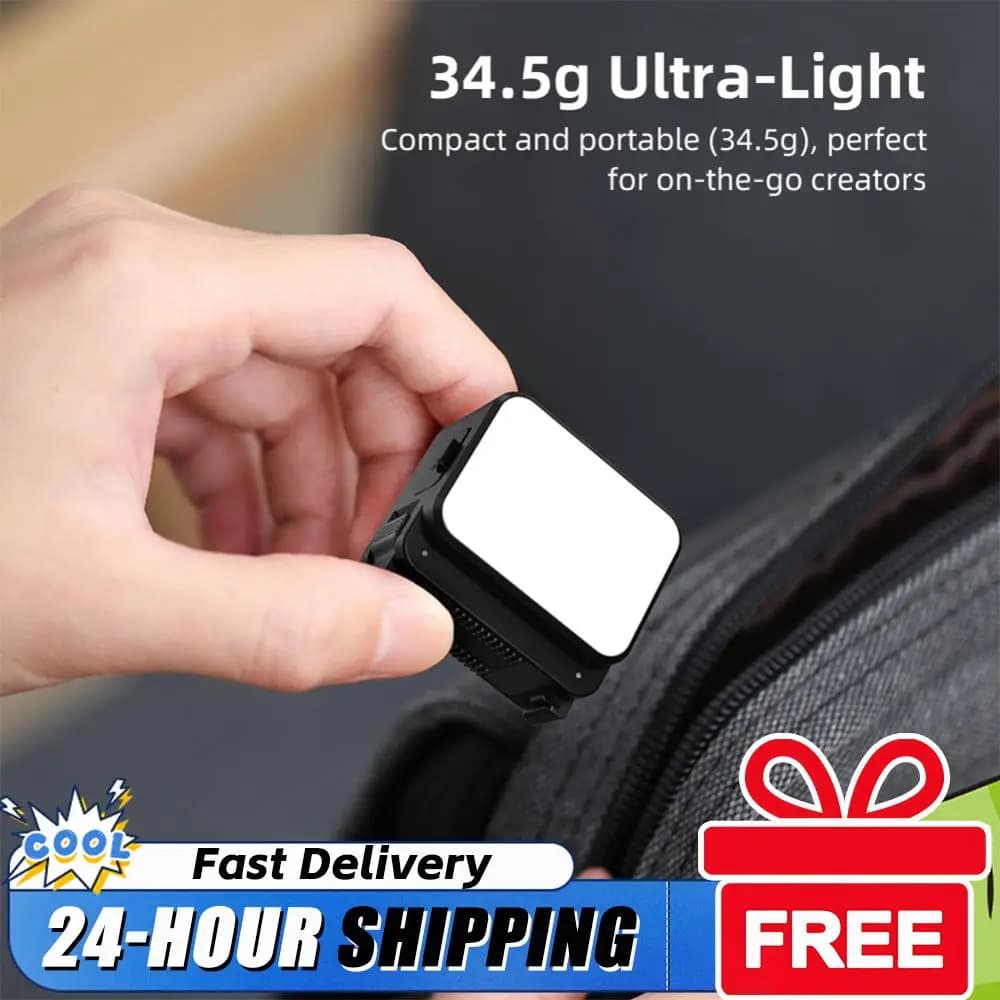 Waterproof IPX4 Camera Magnetic LED Light, Quick Release Adjustable Lighting, Action Camera Accessories