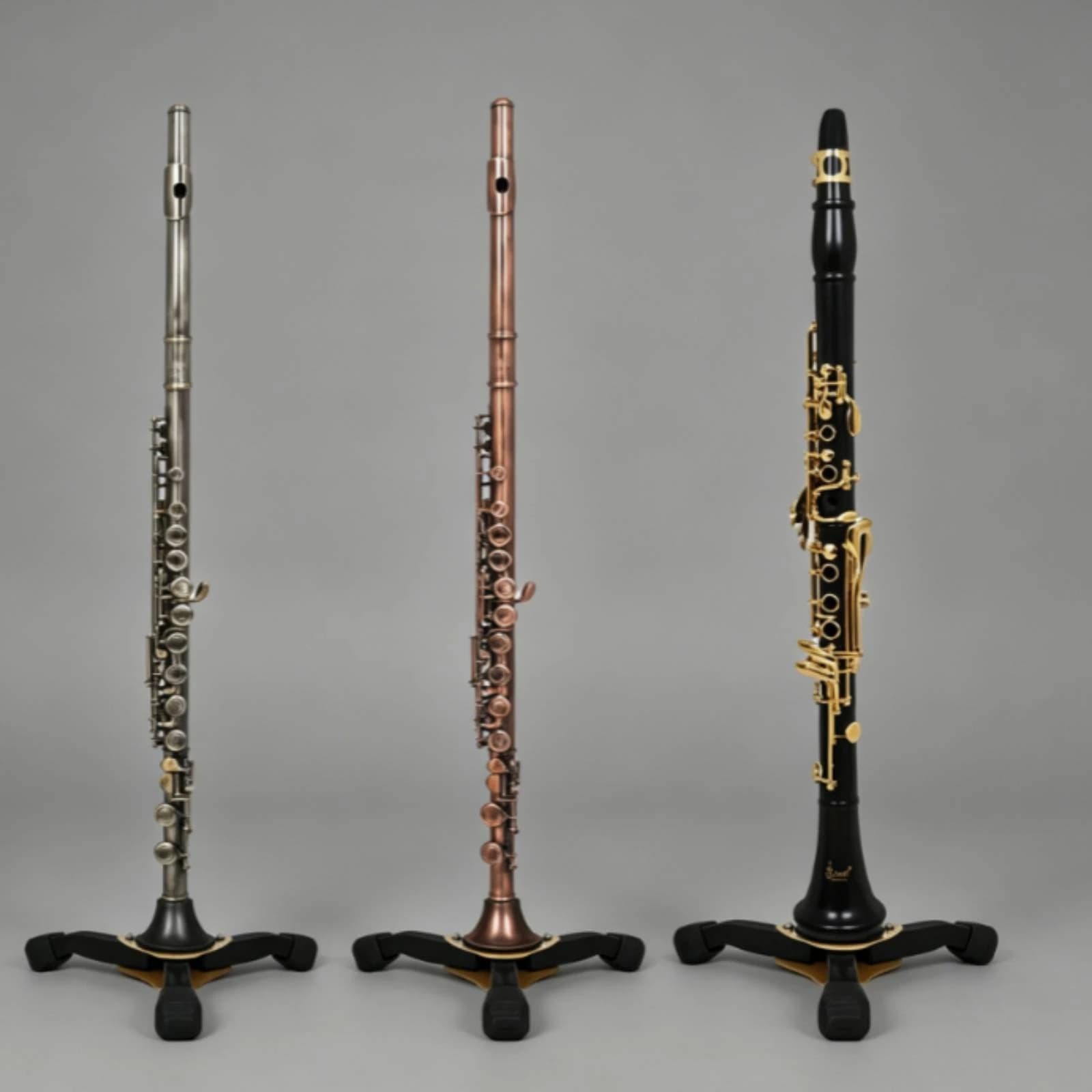 Supporto Pieghevole per Flauto in Metallo, Supporto Pieghevole per Clarinetto, Treppiede Imbottito, Attrezzatura Musicale Compatta