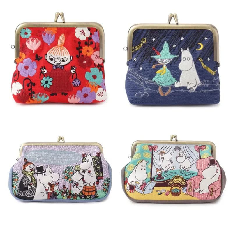 Borsa Portaoggetti della Serie Anime Moomin Kawaii, Portafoglio Multifunzionale Creativo con Ricamo Carino di Little My