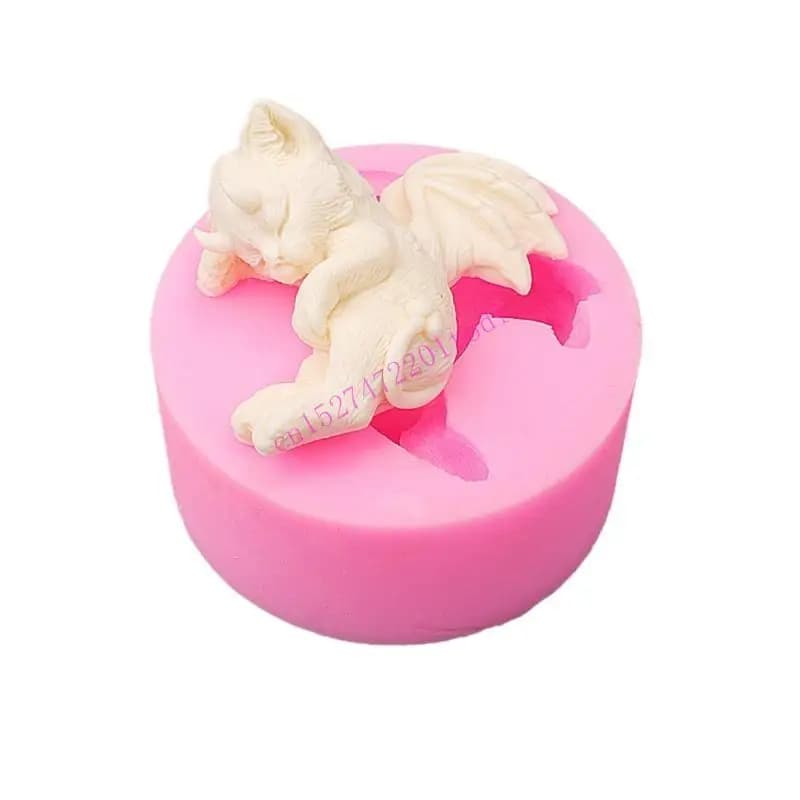 Sonno Diavolo per Gatto Candela Stampo In Resina Epossidica Aromaterapia Gesso Stampo In Silicone Artigianato FAI DA TE Gioielli