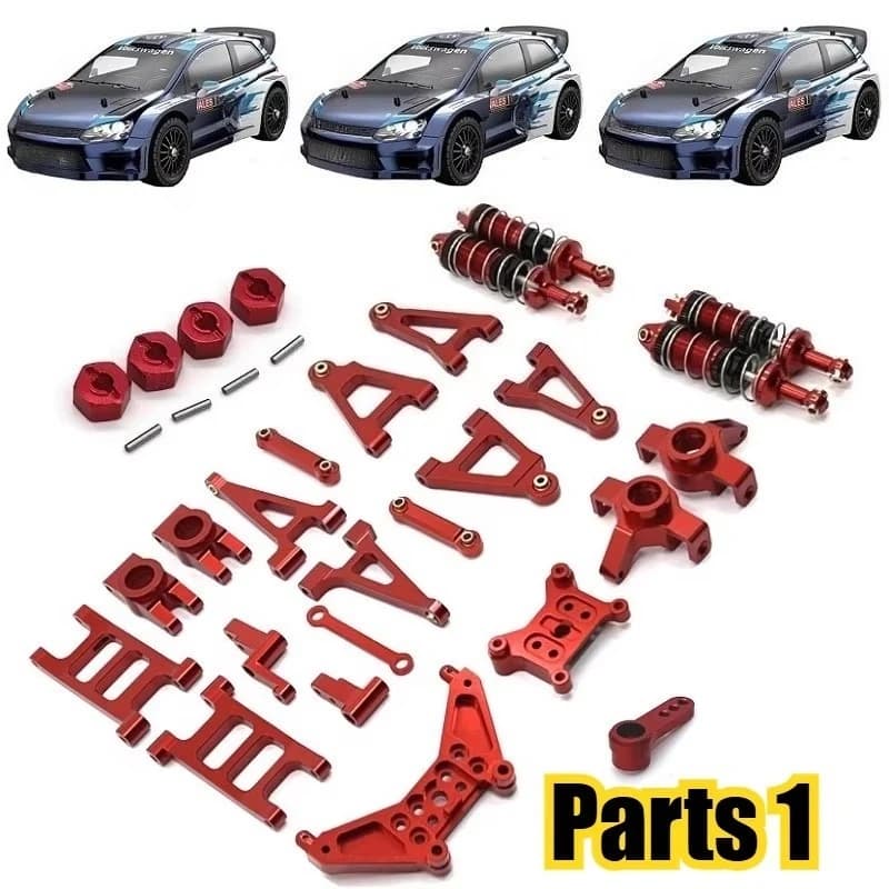 MJX 1/14 14304 RC Parti di automobili Auto Aggiornamento OP Modifica Parti metalliche Ammortizzatore Sterzo Tirare Asta Forcellone Onda Scatola Parti 1