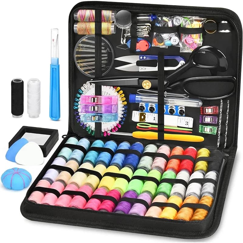 Sewing Kit For Adults With Heavy Duty Fabric Scissors 243Pcs Sewing Kit Professional Needle Supplies For Travel Home Beginners