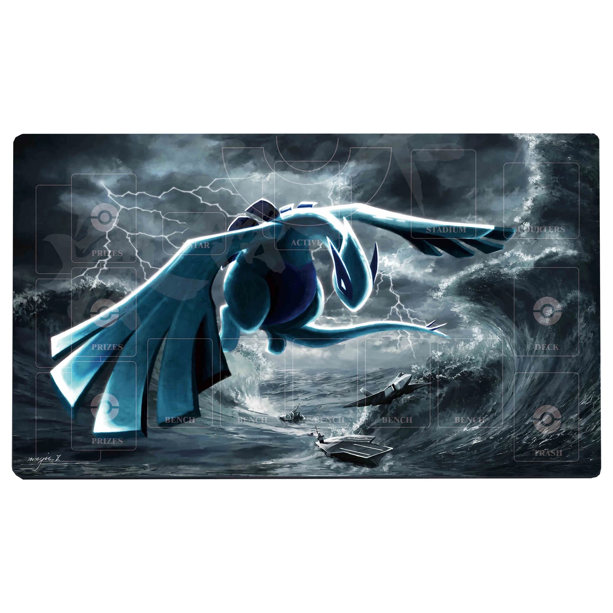 Fai da te Cartoon Ptcg Tsunami Lugia Giocatore singolo Carta Tappetino da battaglia Ptcg Lugia Gioco da tavolo Carta da battaglia Tappetino Anime Carta Regalo Giocattoli