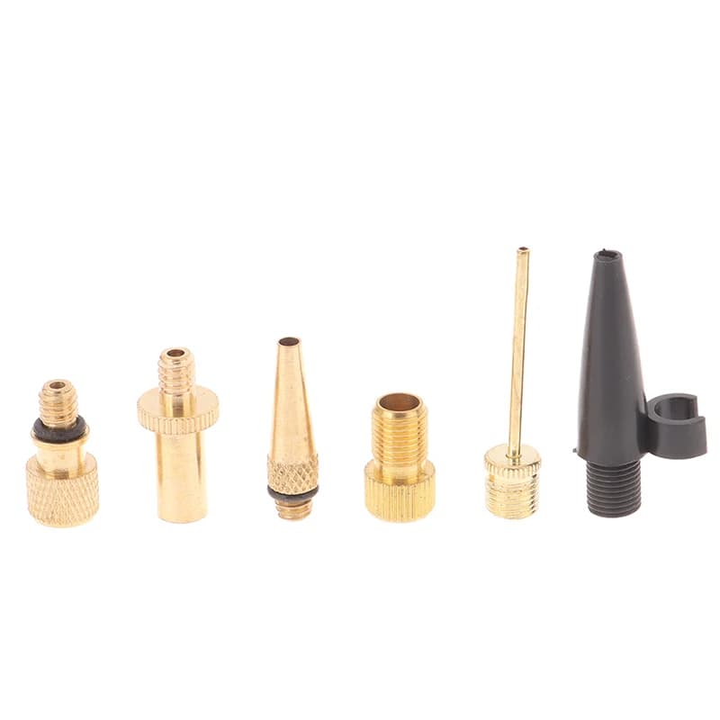 Set di 6 Adattatori per Valvole Bici da Corsa e MTB, Kit Ugelli Gonfiabili in Rame per Pneumatici, Adattatore Valvola Presta e Schrader