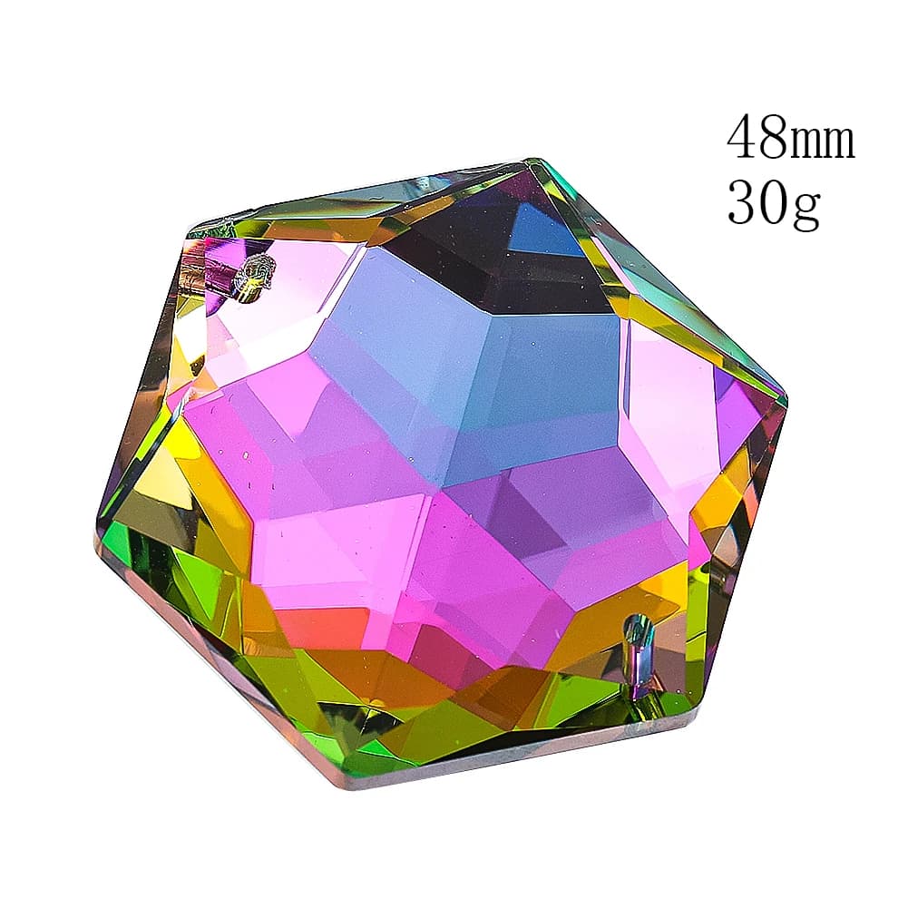48MM Rainbow Crystal Suncatcher DIY Chandelier Curtain Accessories Wedding Hanging Decoration Outdoor Garden Hanging Decoration