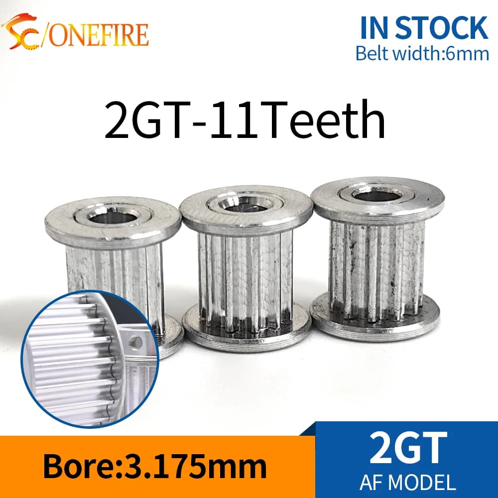 Puleggia di Sincronizzazione 2GT a 11 Denti, Larghezza Cinghia 6mm, Ruota Sincrona GT2, Foro 3.175mm, Componente per Stampante 3D