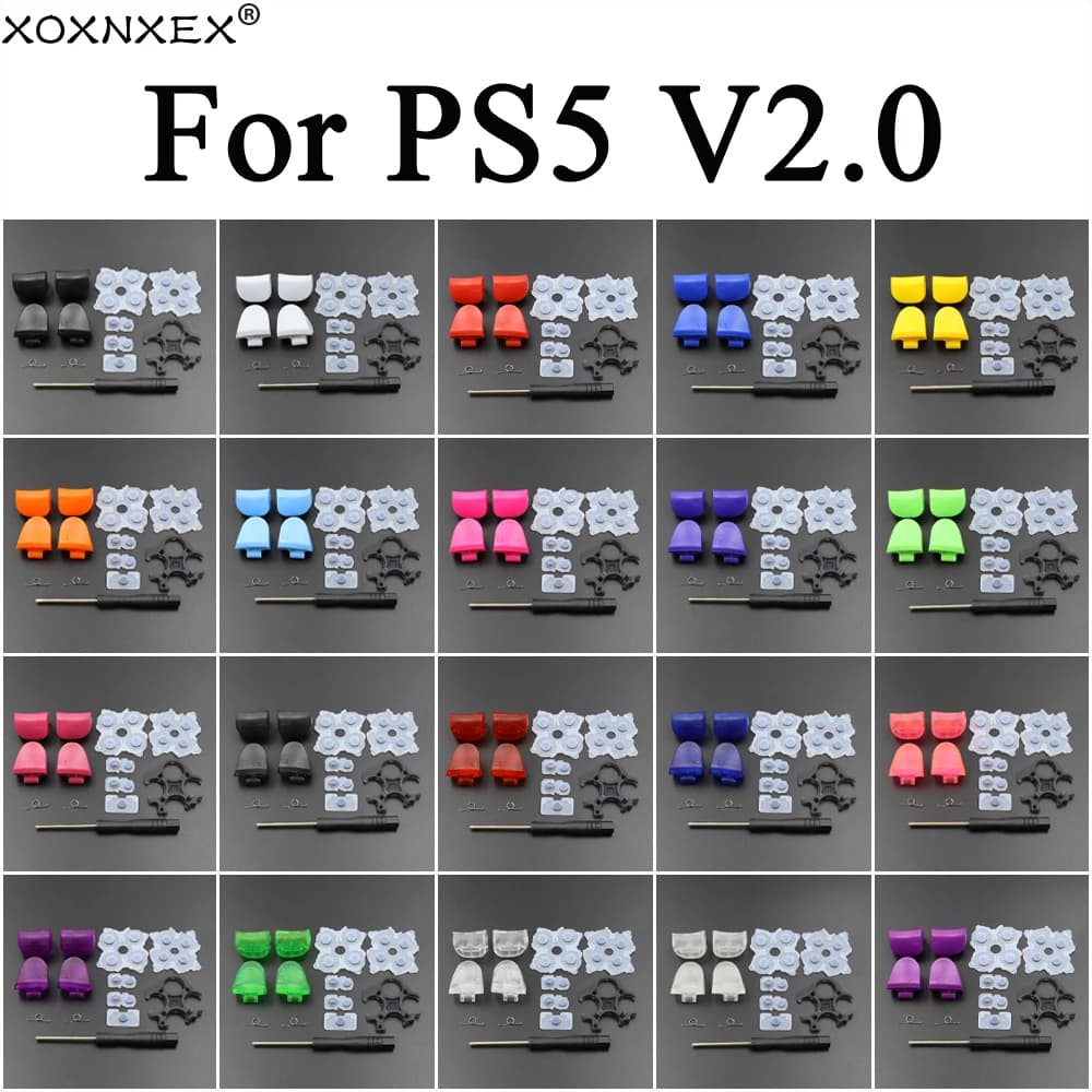 L1 R1 L2 R2 Pulsanti di attivazione Bastone analogico Pulsante in gomma conduttiva Parti di riparazione + Cacciavite a croce per controller PS5 V2 BDM-020