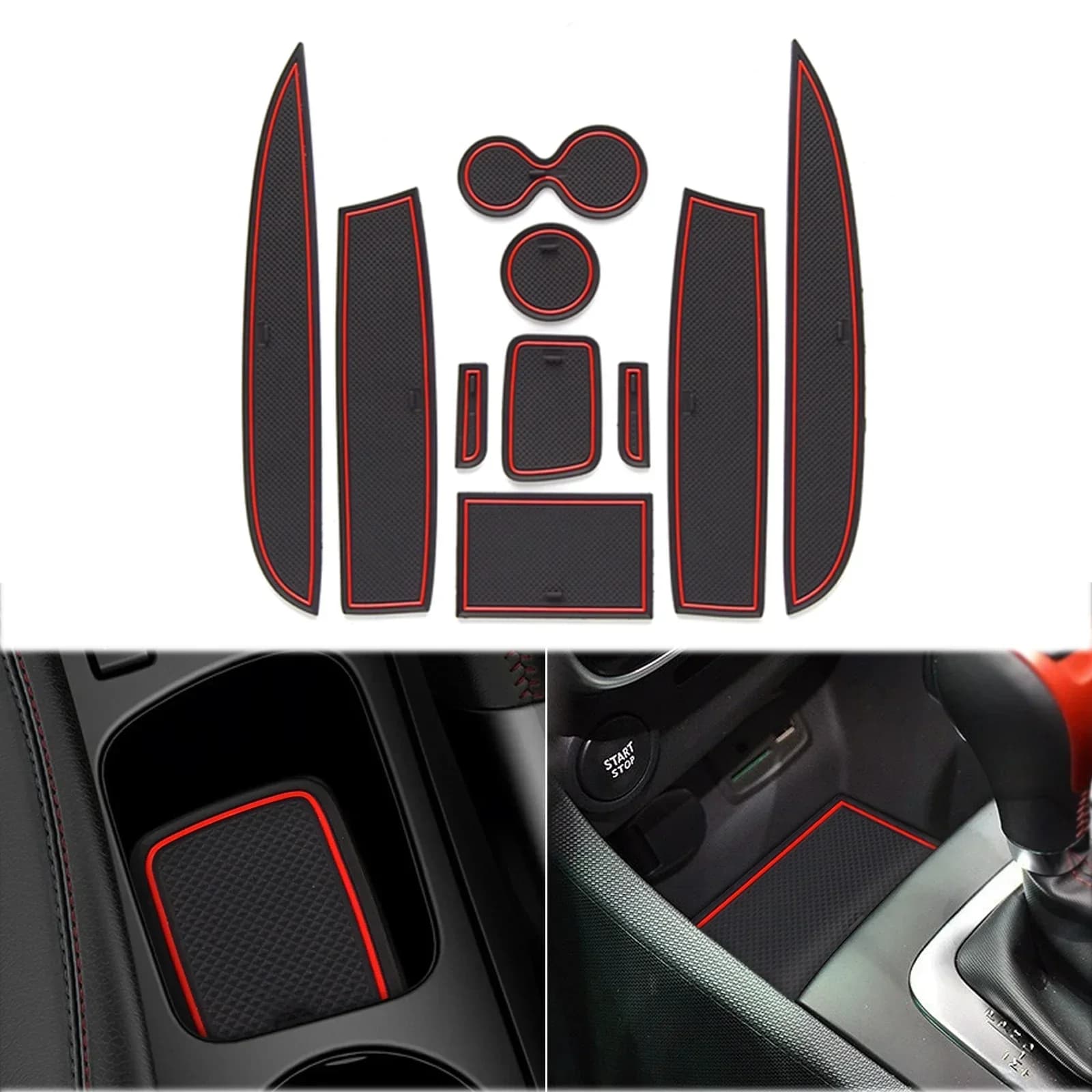 10 pz per Renault Clio 4 Anti-Slip Cancello Slot Cup Zerbino Porta Scanalatura Pad antiscivolo Interni Auto-styling Accessori Sottobicchiere Tappetini
