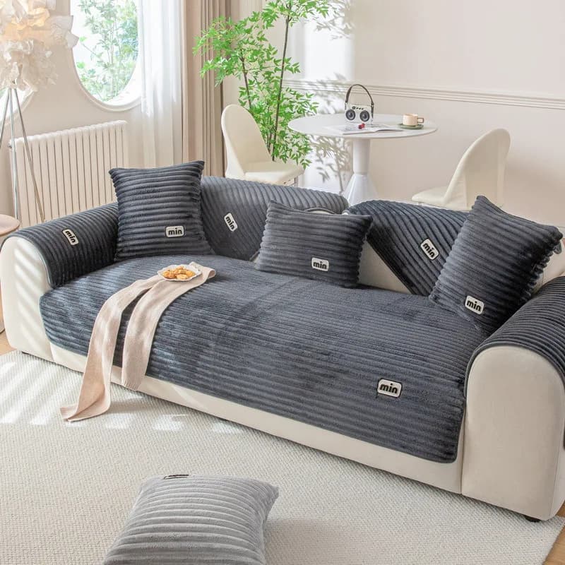 1PC Addensare Peluche Divano Zerbino Copertura Nordic Jacquard Inverno Caldo Divano Asciugamano antiscivolo Universale Divano Fodere per Soggiorno