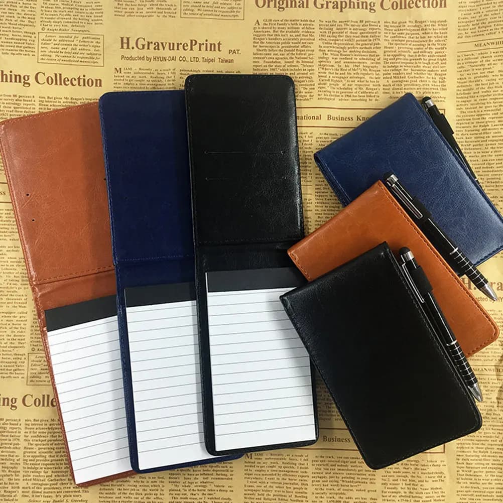 Quaderno A7 per affari, blocco note nero ispessito per ufficio, agenda per la gestione del tempo, diario portatile per il lavoro, taccuino per scrittura