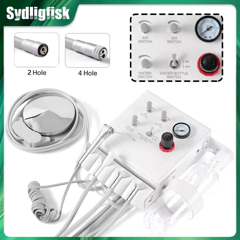 Portable dental turbine unit with weak suction Pneumatic unit for dental equipment 3 way siringa Units for dental equipment for teeth whitening