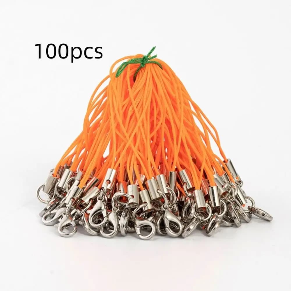 100 pieces of polyester with jump ring, rope for mobile phone, handmade pendant for you, keychain creation, cord, handmade materials