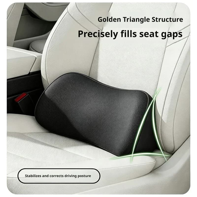 Golden Triangle Memory Foam Car Lumbar Support Pillow Waist Back Cushion Auto Driver Seat Backrest Pad for Comfortable Driving