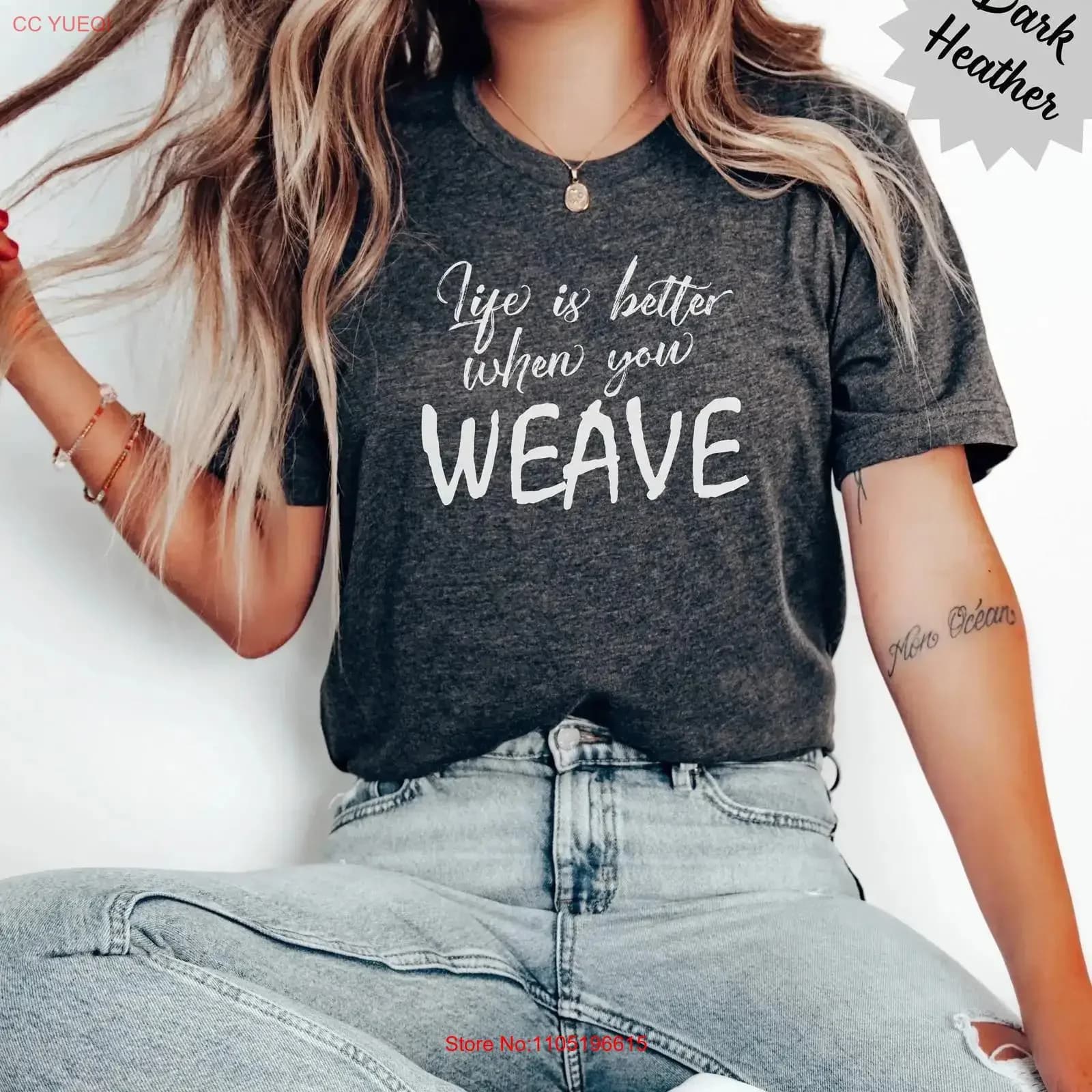 Weaving Themed Cotton T Shirt Loom Lover For Weaver Crew Neck Love to Weave Looms vintage Washed Casual graphic Stylish